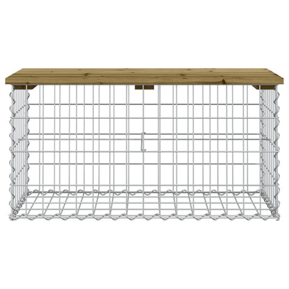 Panca da Giardino Design Gabbione 83x44x42 cm Pino Impregnato
