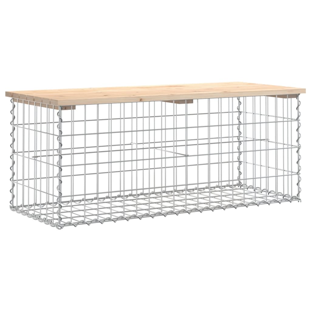 Panca Giardino Design Gabbione 103x44x42 cm Legno Massello Pino