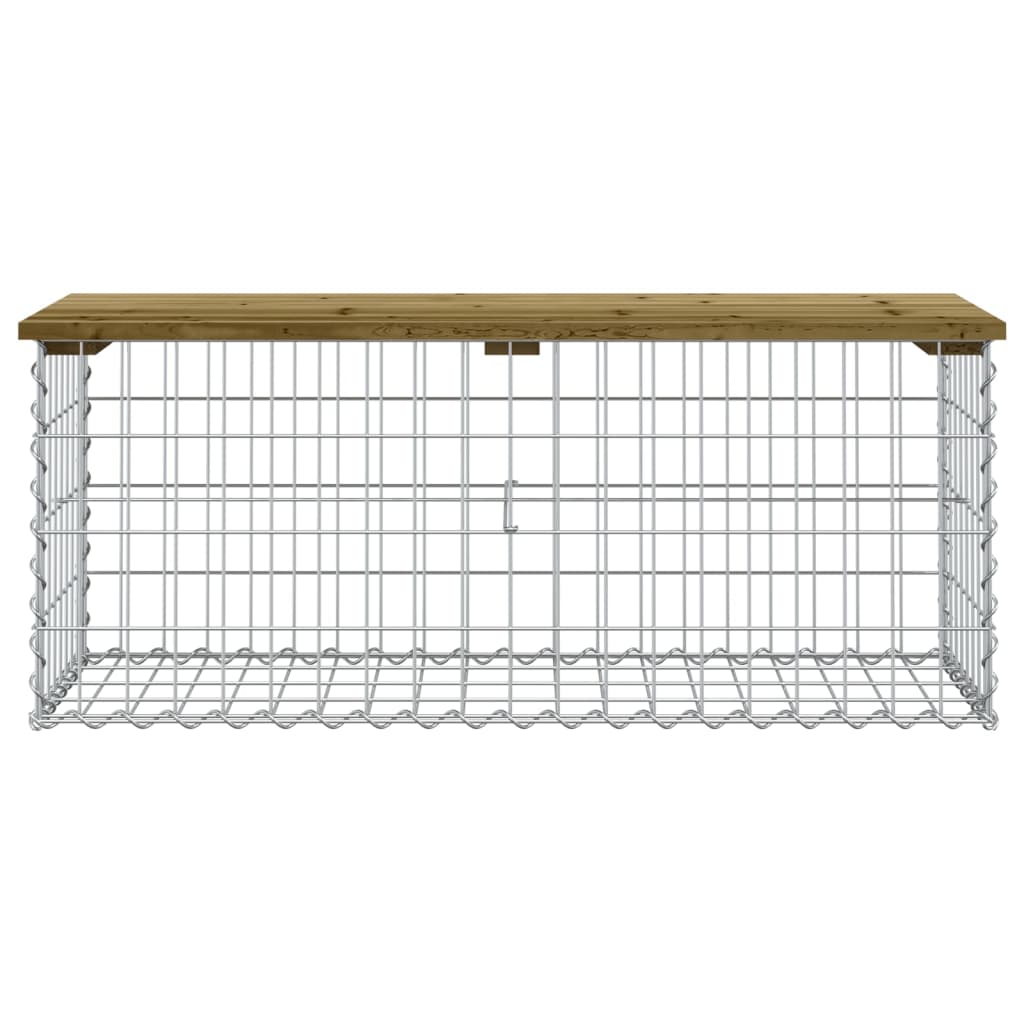 Panca da Giardino Design Gabbione 103x44x42 cm Pino Impregnato