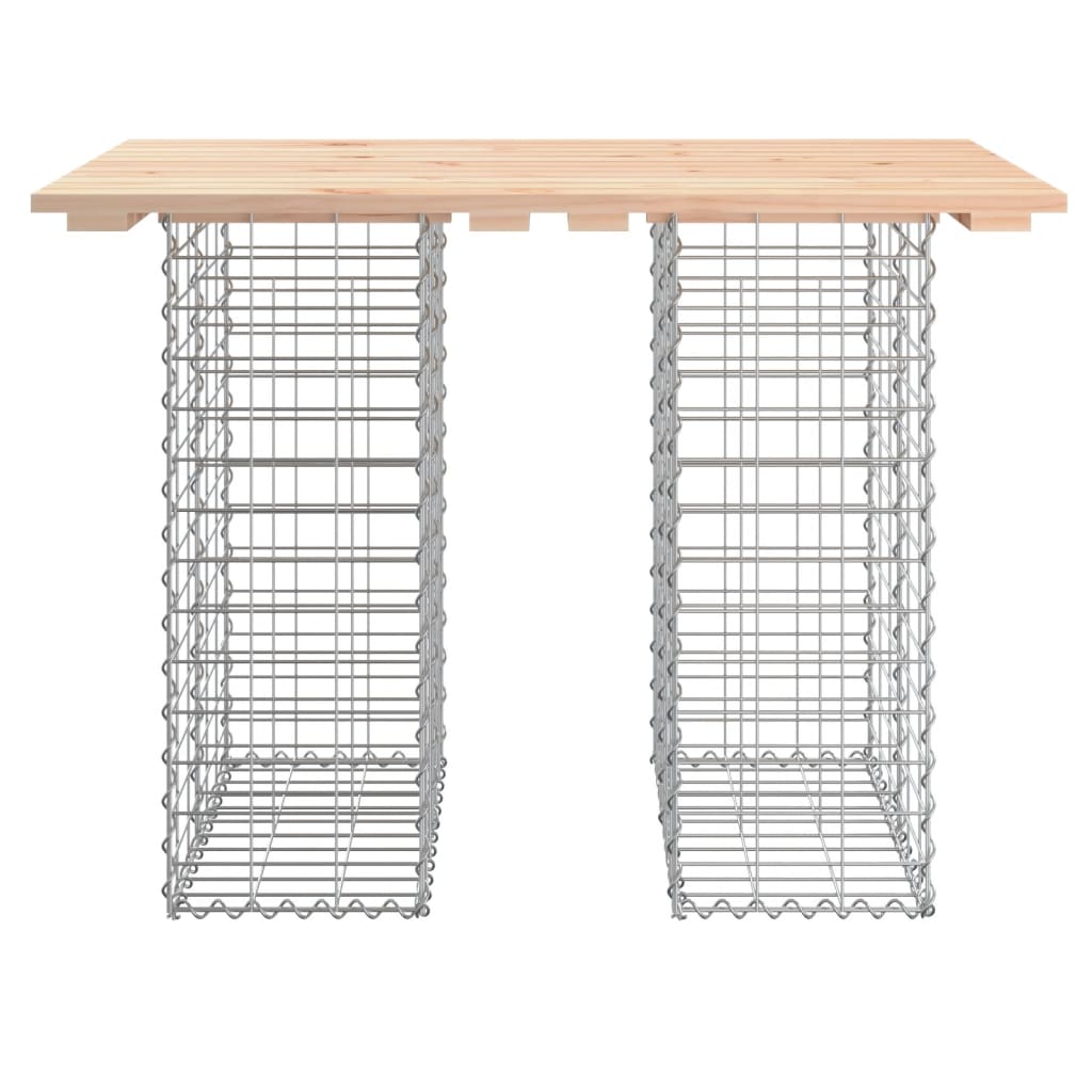 Tavolo da giardino in gabbione design 100x70x72 cm in legno massello di pino