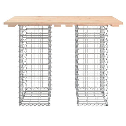 Tavolo da giardino in gabbione design 100x70x72 cm in legno massello di pino