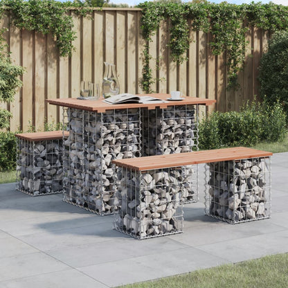 Tavolo da giardino in gabbione design 100x70x72 cm in legno massello Douglas