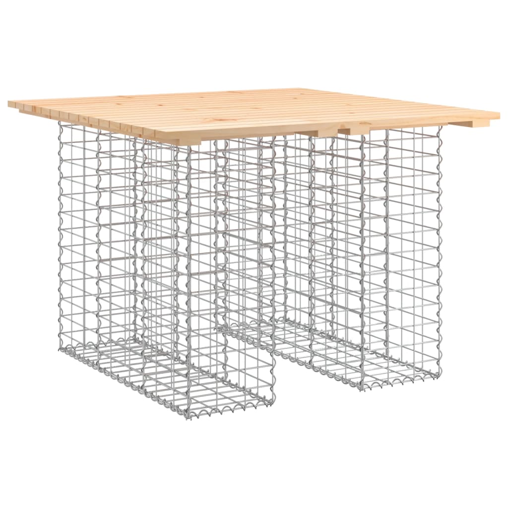 Tavolo da giardino in gabbione design 100x102x72 cm in legno massello di pino