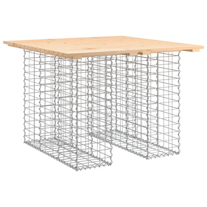 Tavolo da giardino in gabbione design 100x102x72 cm in legno massello di pino
