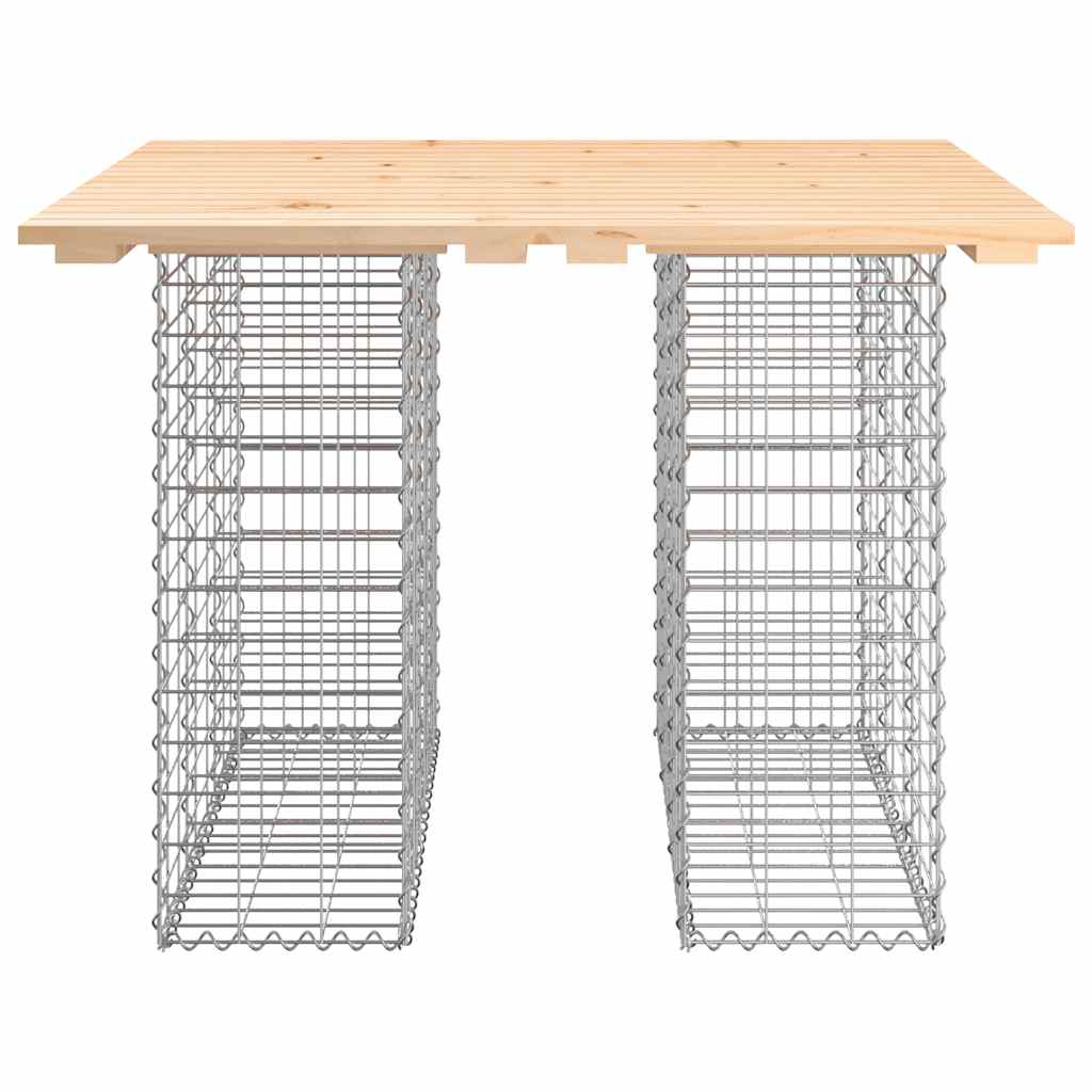 Tavolo da giardino in gabbione design 100x102x72 cm in legno massello di pino