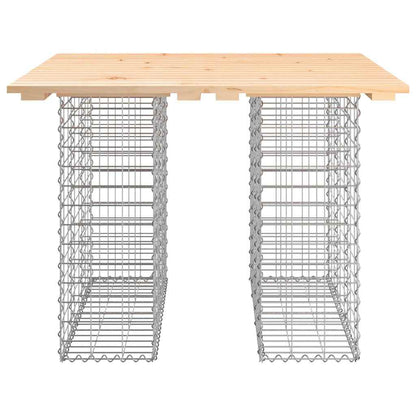 Tavolo da giardino in gabbione design 100x102x72 cm in legno massello di pino