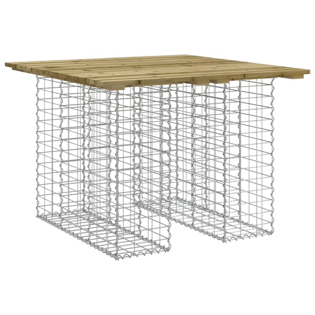 Tavolo da giardino in gabbione design 100x102x72 cm in legno di pino impregnato