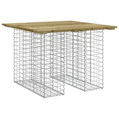 Tavolo da giardino in gabbione design 100x102x72 cm in legno di pino impregnato