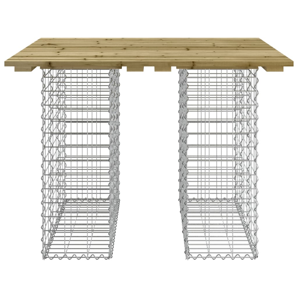 Tavolo da giardino in gabbione design 100x102x72 cm in legno di pino impregnato