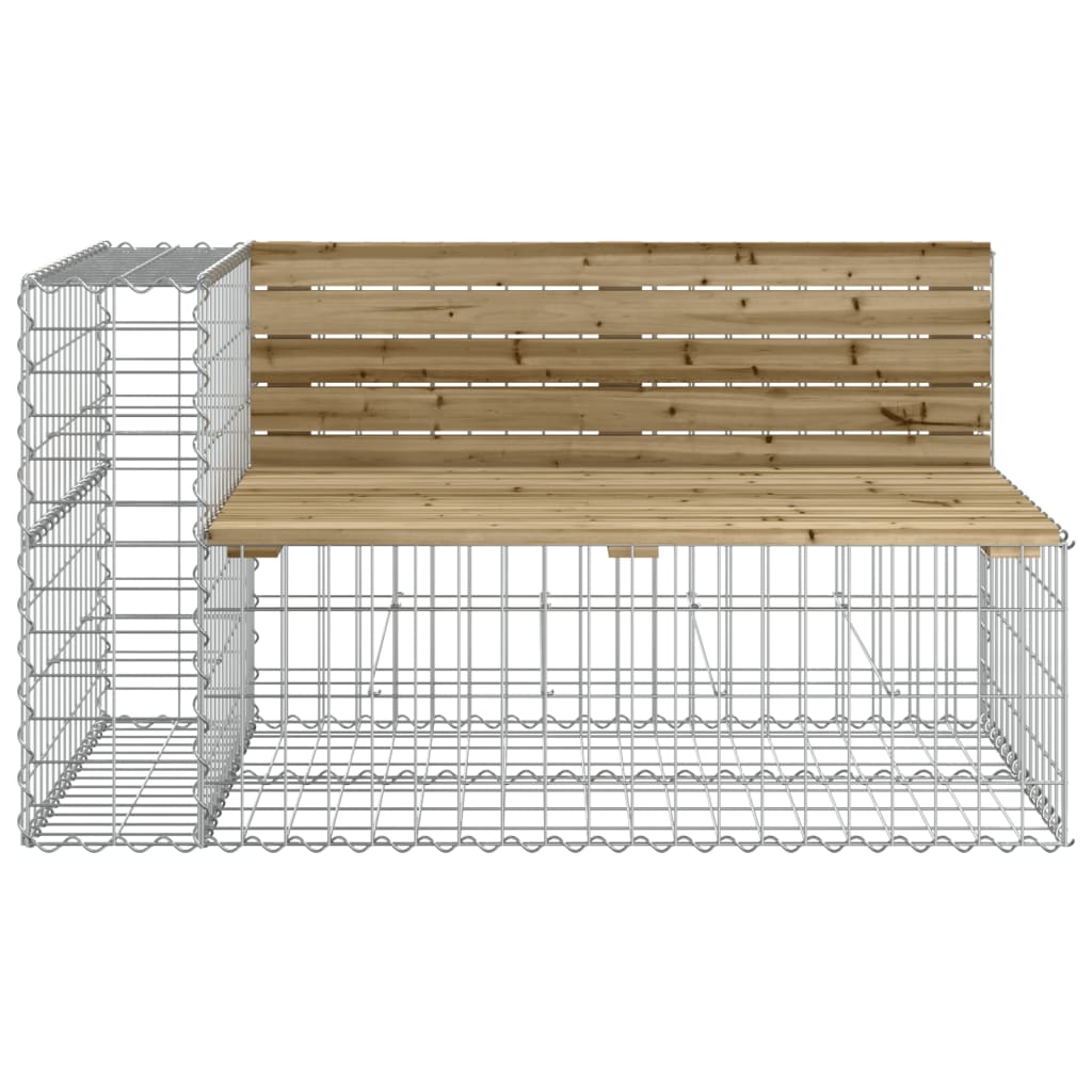 Panca da Giardino Design Gabbione 122x71x65,5cm Pino Impregnato