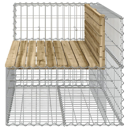 Panca da Giardino Design Gabbione 122x71x65,5cm Pino Impregnato