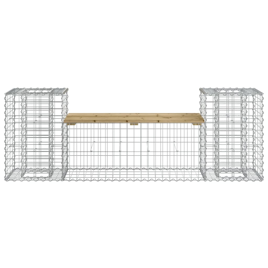 Panca da Giardino Design Gabbione 183x41x60,5cm Pino Impregnato