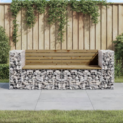 Panca da Giardino Design Gabbione 184x71x65,5cm Pino Impregnato