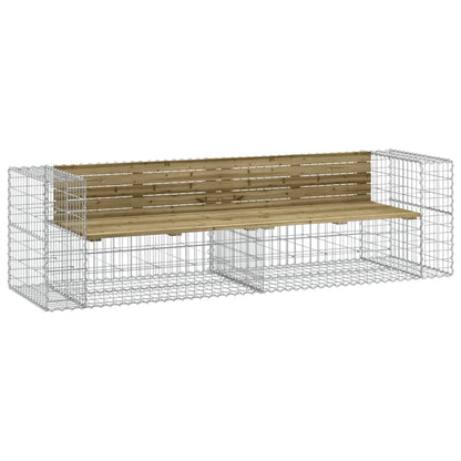 Panca da Giardino Design Gabbione 244x71x65,5cm Pino Impregnato