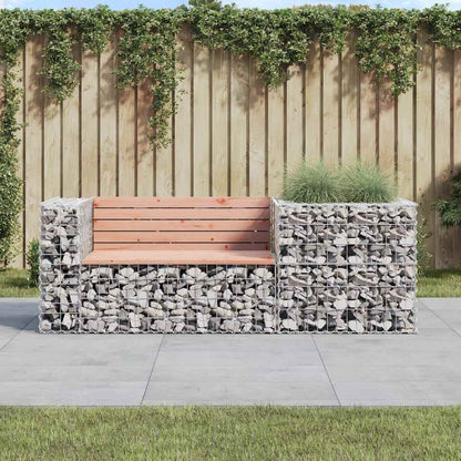 Panca da Giardino con Cesto Gabbione Legno Massello di Douglas