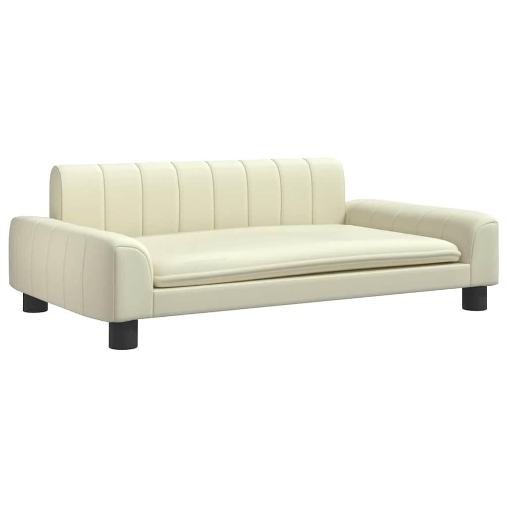 Divano per Bambini Crema 90x53x30 cm in Similpelle