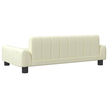 Divano per Bambini Crema 90x53x30 cm in Similpelle