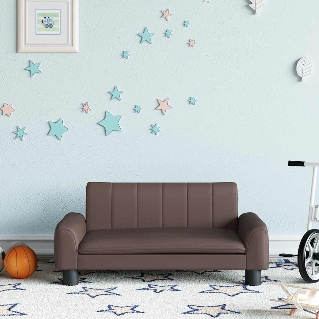 Divano per Bambini Marrone 70x45x30 cm in Similpelle