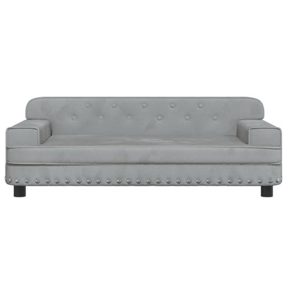 Divano per Bambini Grigio Chiaro 90x53x30 cm in Velluto