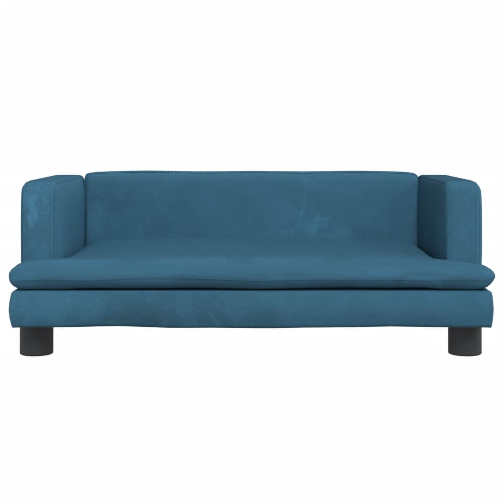 Divano per Bambini Blu 80x45x30 cm in Velluto