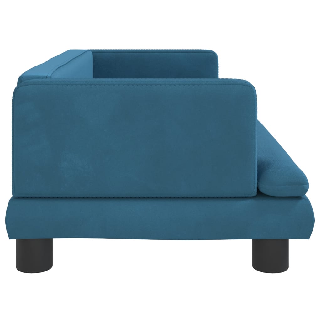 Divano per Bambini Blu 80x45x30 cm in Velluto
