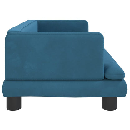 Divano per Bambini Blu 80x45x30 cm in Velluto