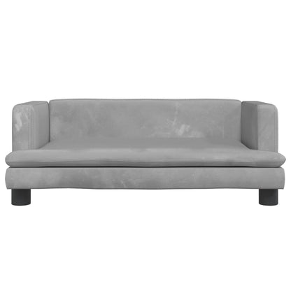 Divano per Bambini Grigio Chiaro 80x45x30 cm in Velluto