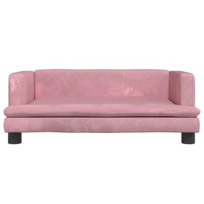 Divano per Bambini Rosa 80x45x30 cm in Velluto