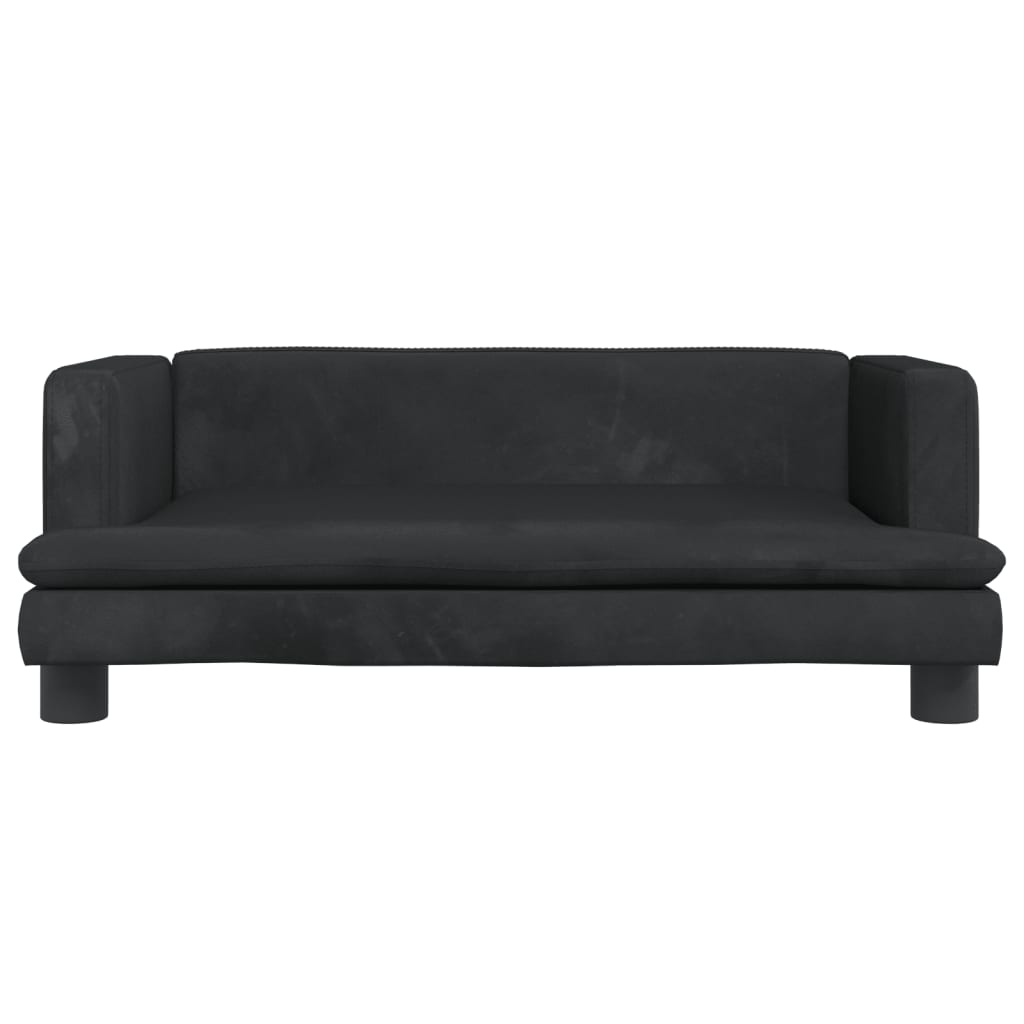 Divano per Bambini Nero 80x45x30 cm in Velluto