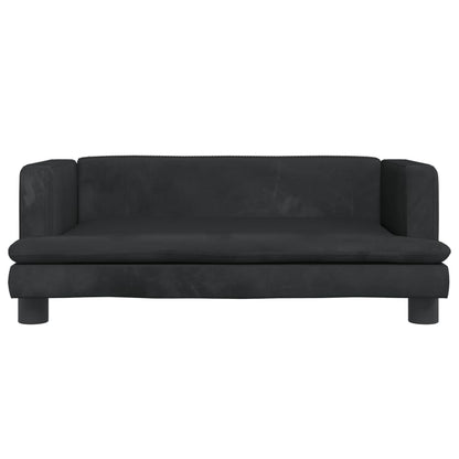 Divano per Bambini Nero 80x45x30 cm in Velluto
