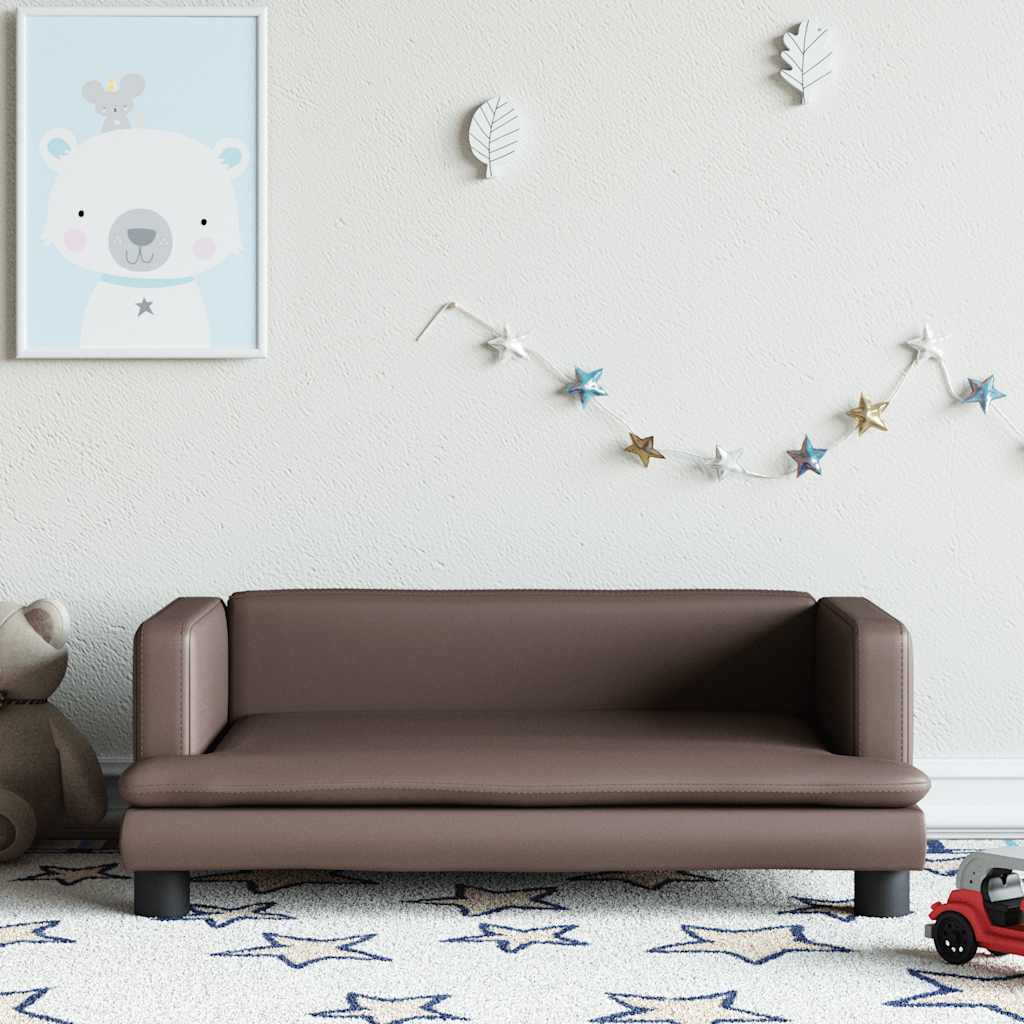 Divano per Bambini Marrone 80x45x30 cm in Similpelle