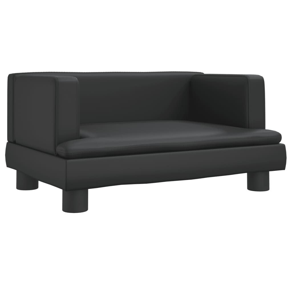 Divano per Bambini Nero 60x40x30 cm in Similpelle