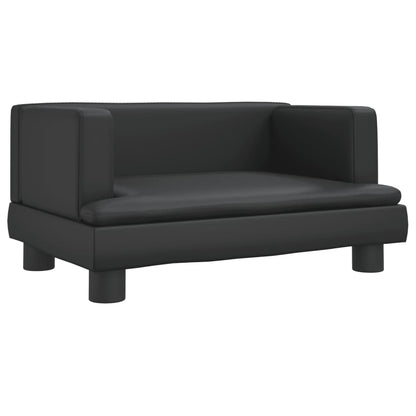 Divano per Bambini Nero 60x40x30 cm in Similpelle