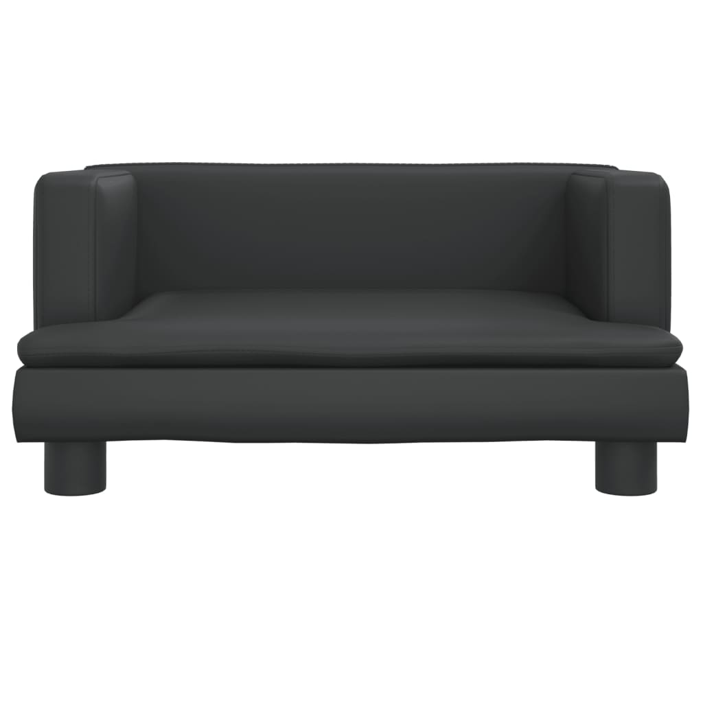 Divano per Bambini Nero 60x40x30 cm in Similpelle