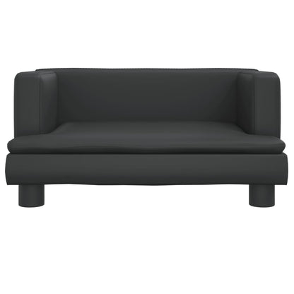Divano per Bambini Nero 60x40x30 cm in Similpelle
