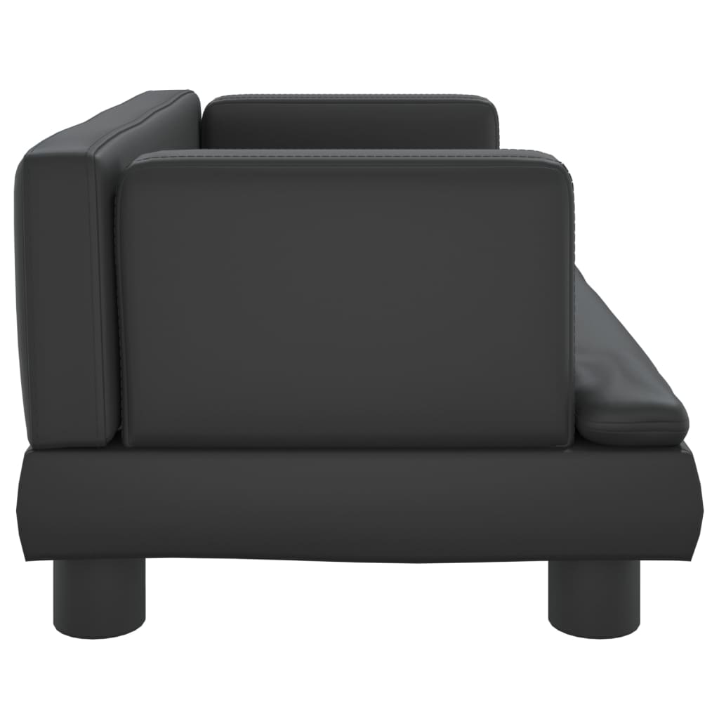 Divano per Bambini Nero 60x40x30 cm in Similpelle