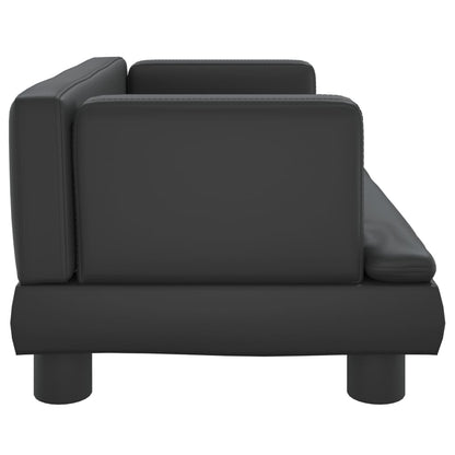 Divano per Bambini Nero 60x40x30 cm in Similpelle