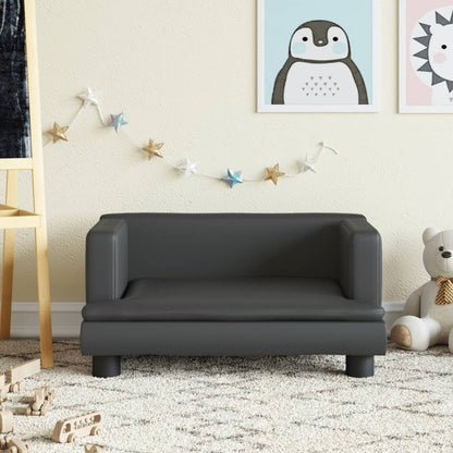 Divano per Bambini Nero 60x40x30 cm in Similpelle