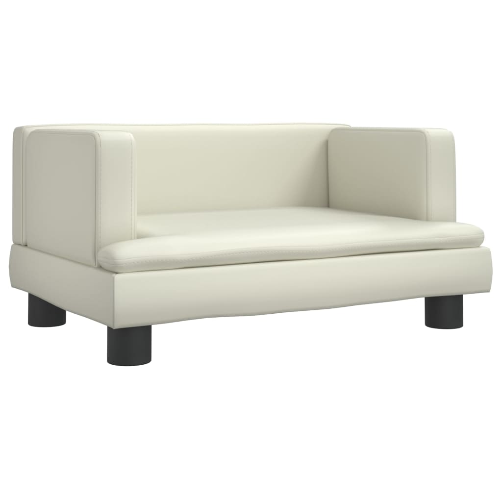 Divano per Bambini Crema 60x40x30 cm in Similpelle