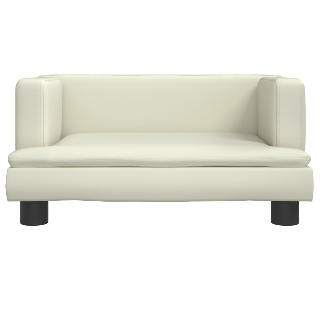 Divano per Bambini Crema 60x40x30 cm in Similpelle