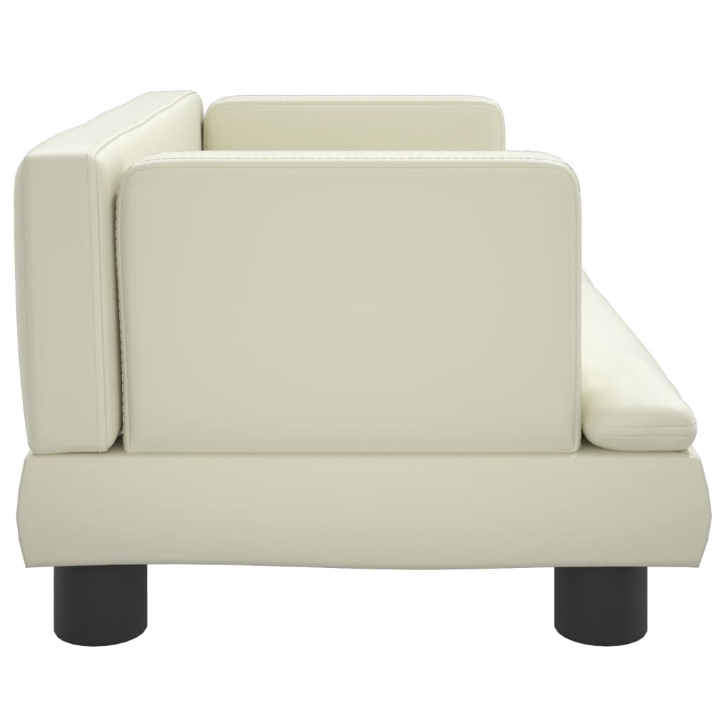 Divano per Bambini Crema 60x40x30 cm in Similpelle