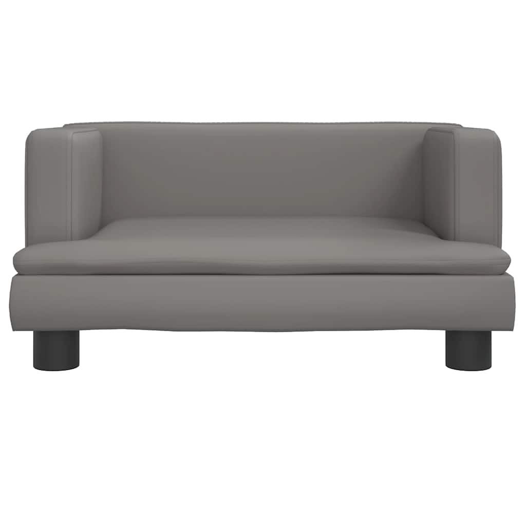 Divano per Bambini Grigio 60x40x30 cm in Similpelle