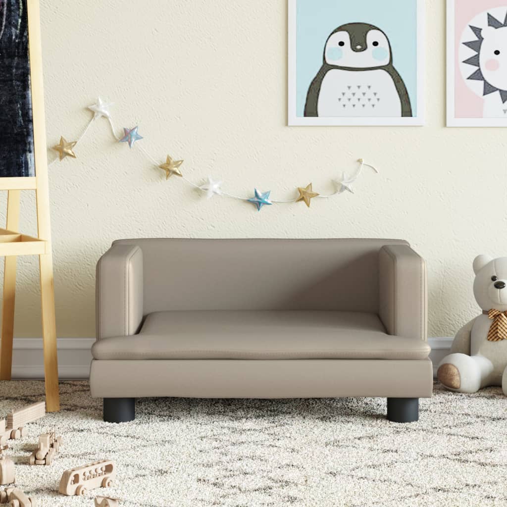 Divano per Bambini Cappuccino 60x40x30 cm in Similpelle