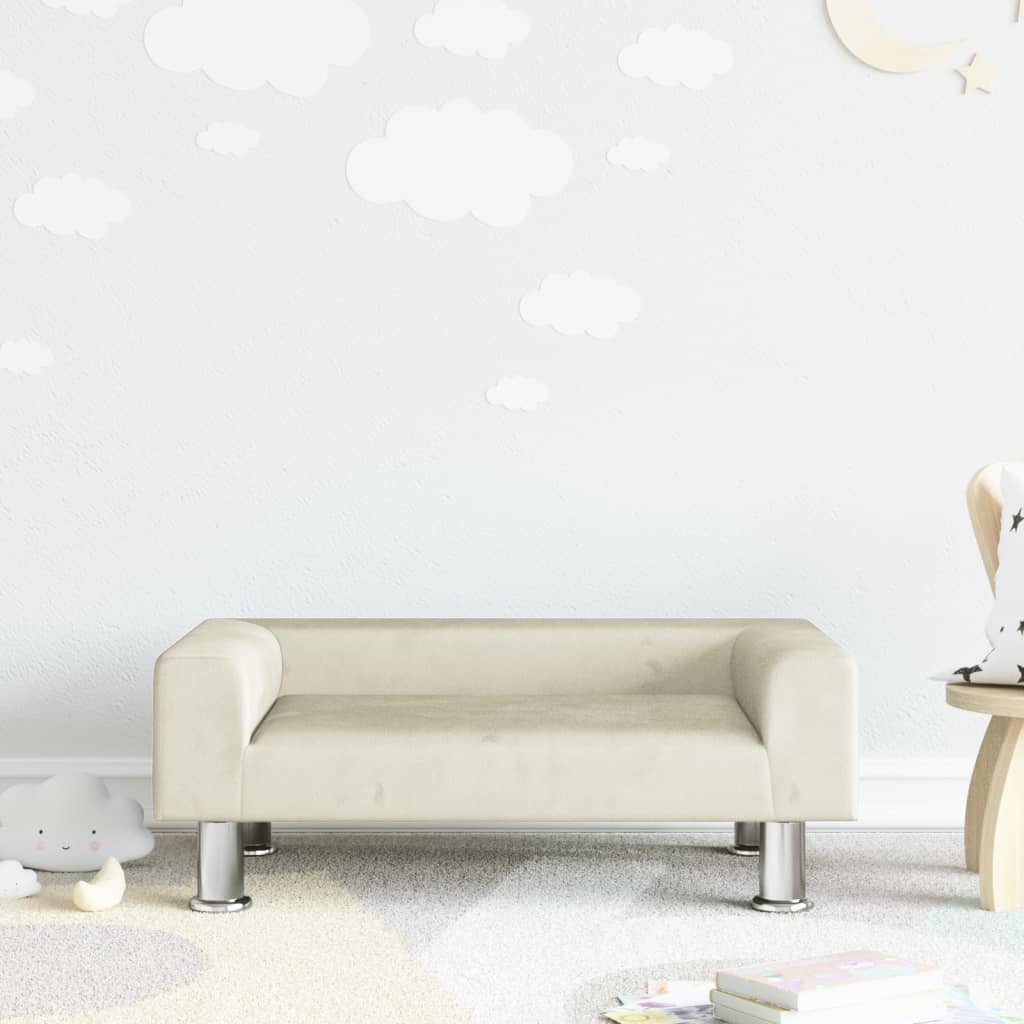 Divano per Bambini Crema 70x45x26,5 cm in Velluto