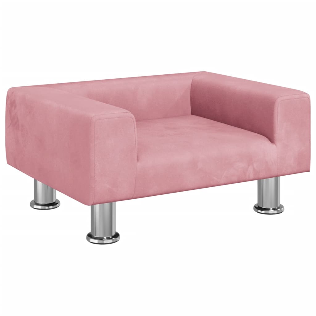 Divano per Bambini Rosa 50x40x26,5 cm in Velluto