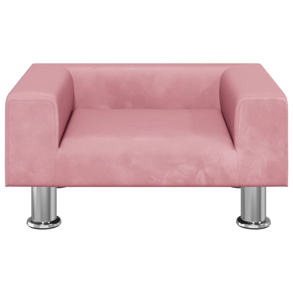 Divano per Bambini Rosa 50x40x26,5 cm in Velluto