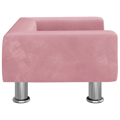 Divano per Bambini Rosa 50x40x26,5 cm in Velluto