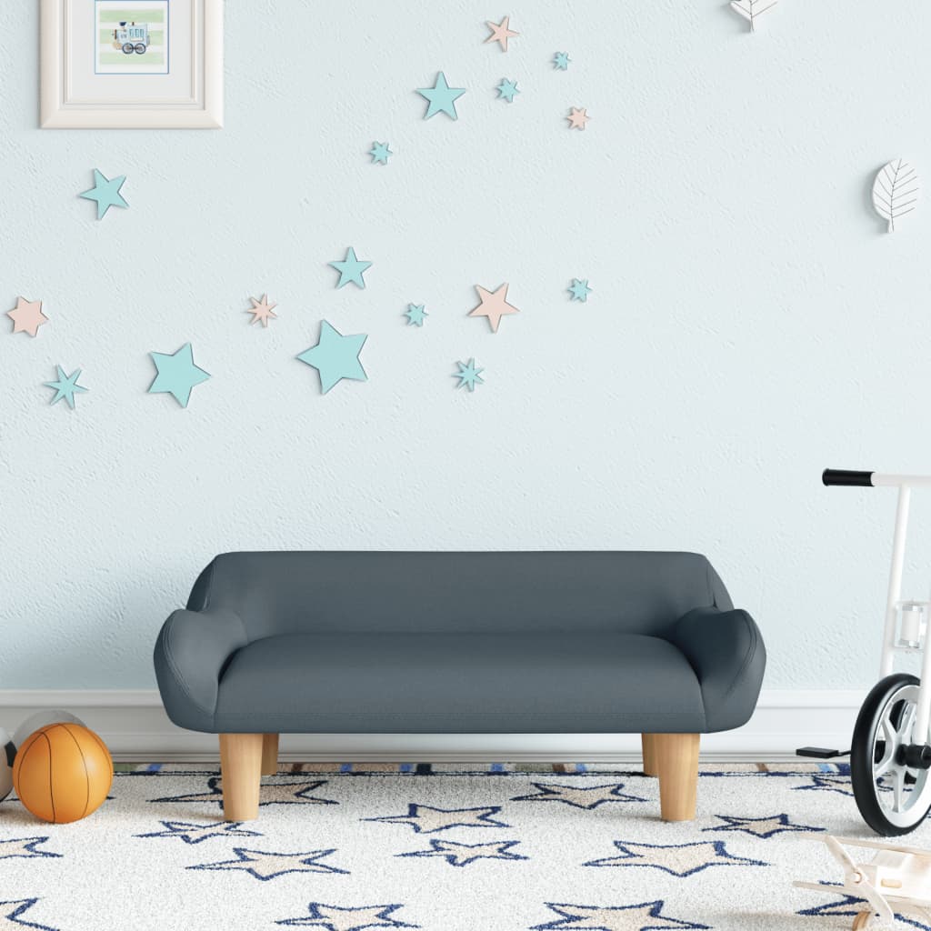 Divano per Bambini Grigio Scuro 70x40x24 cm in Tessuto
