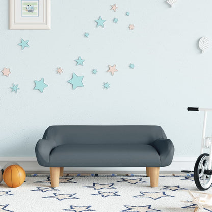 Divano per Bambini Grigio Scuro 70x40x24 cm in Tessuto