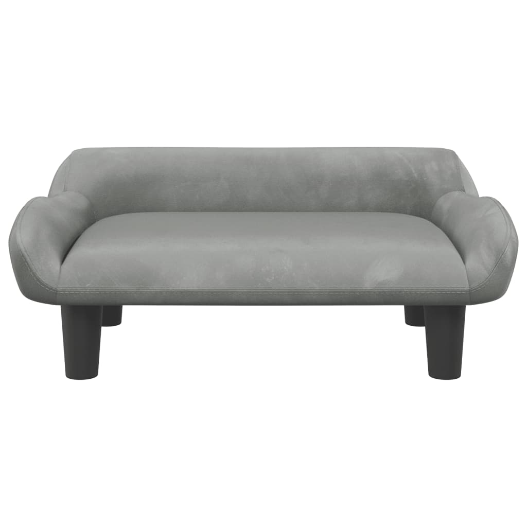 Divano per Bambini Grigio Chiaro 70x40x24 cm in Velluto